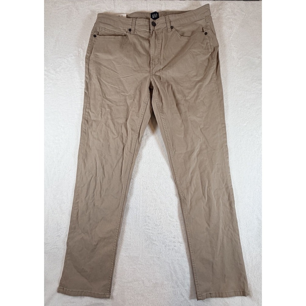 Gap Pant Mens 36x32 Brown 5 Pocket Slim Fit Straight Leg Stretch Twill Chino NWT